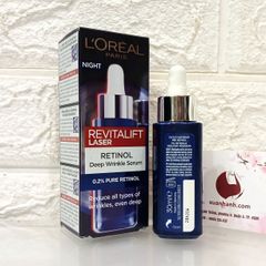 Tinh chất L'oreal PURE RETINOL NIGHT tái tạo, trẻ hoá, xóa nhăn, giảm nám, 30ml