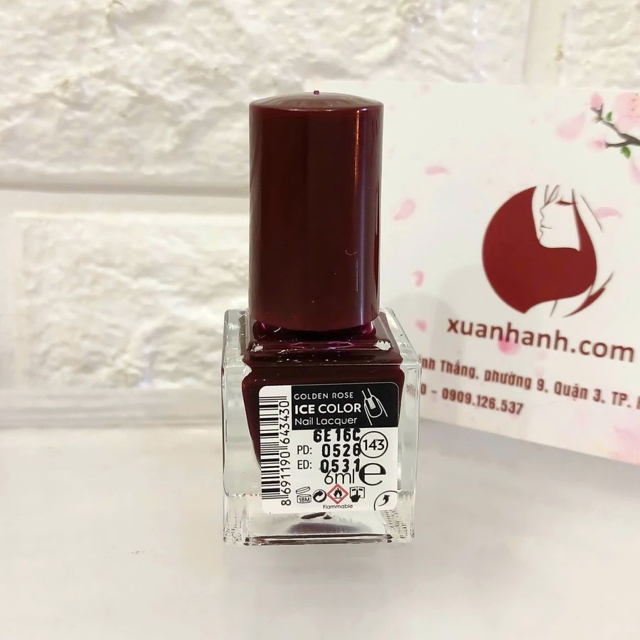 Sơn móng Golden Rose Ice Color #143 đỏ đô quý phái, tôn da