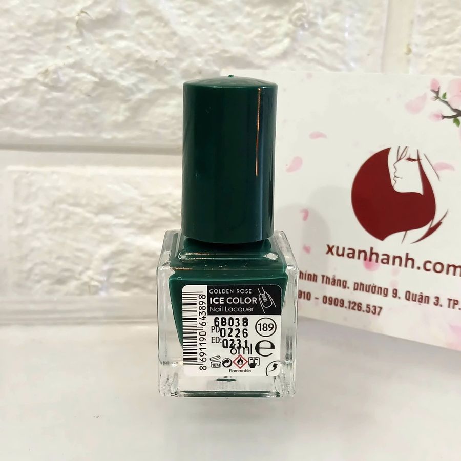 Sơn móng Golden Rose Ice Color #189 xanh lá đậm cá tính, độc lạ