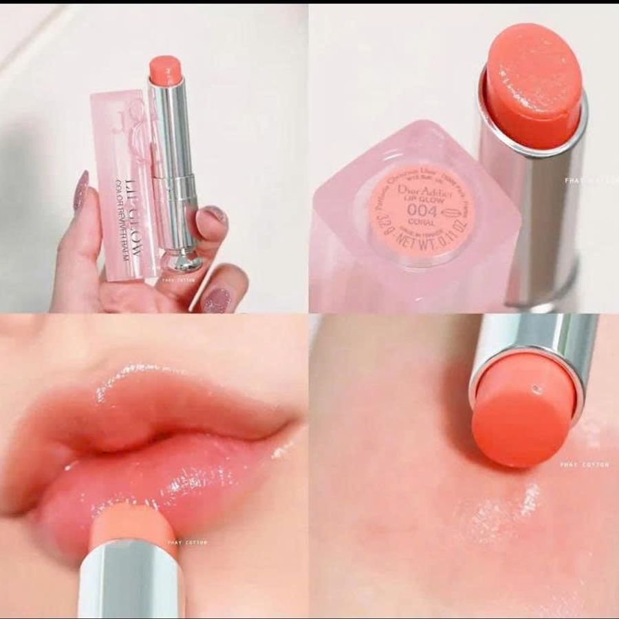 Son dưỡng Dior Addict Lip Glow mềm mượt và tăng sắc môi, #004 Coral - cam tự nhiên (New)
