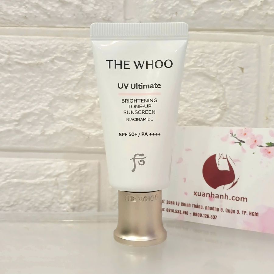 Kem chống nắng The Whoo UV Ultimate Brightening Tone-Up bảo vệ và nâng tone sáng da, 25ml