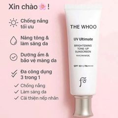Kem chống nắng The Whoo UV Ultimate Brightening Tone-Up bảo vệ và nâng tone sáng da, 25ml