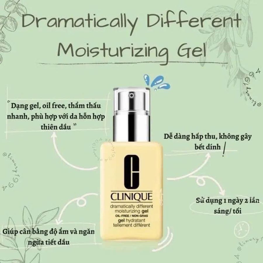 Dưỡng ẩm Clinique Dramatically Diferent Oil-Free Gel kiềm dầu và căng mịn da, 125ml