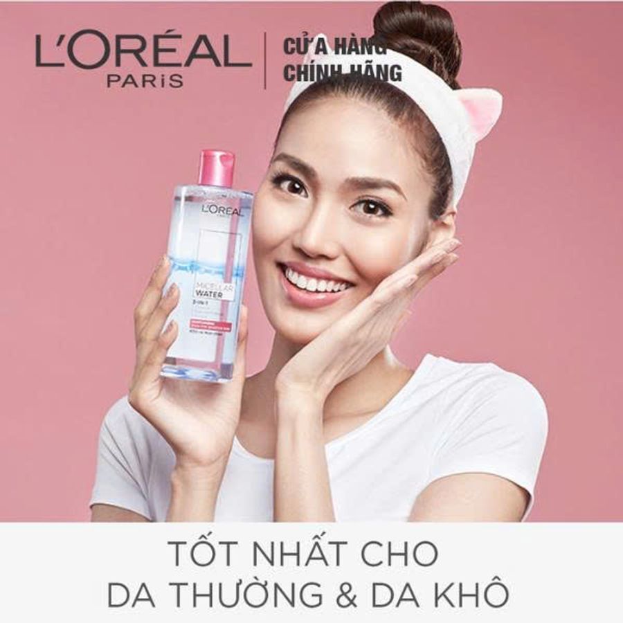 Nước tẩy trang L'oreal Micellar Water Moisturizing sạch dịu, ẩm mịn da - 400ml