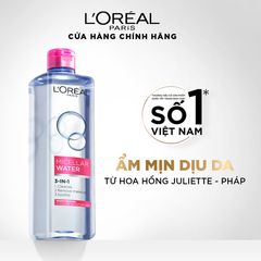 Nước tẩy trang L'oreal Micellar Water Moisturizing sạch dịu, ẩm mịn da - 400ml