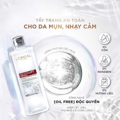 Nước tẩy trang L'oreal Revitalift Crysra sạch sâu, kiềm dầu và se lỗ chân lông - 95ml