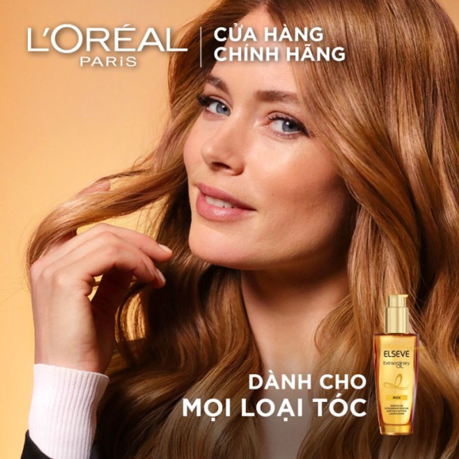 Dầu dưỡng tóc L'oreal Elseve Extraordinary Oil Gold phục hồi và suôn mượt tóc, 100ml (New)