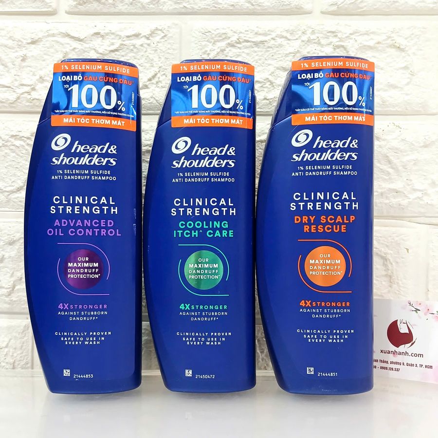 Gội xả Head & Shoulders Clinical Strength 4X Stronger mát lạnh, trị gàu 400ml, #Xanh lá - CT