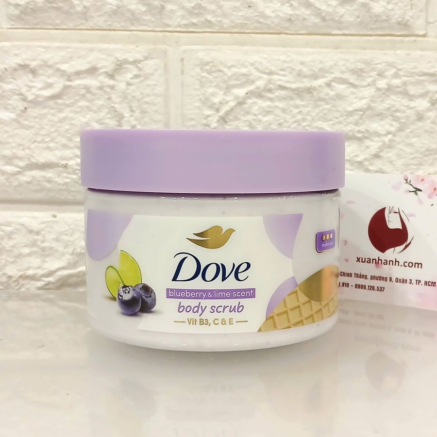 Tẩy tế bào chết Dove Blueberry dạng hạt mịn, sạch da cùng hương tươi mới nhẹ nhàng, 280g