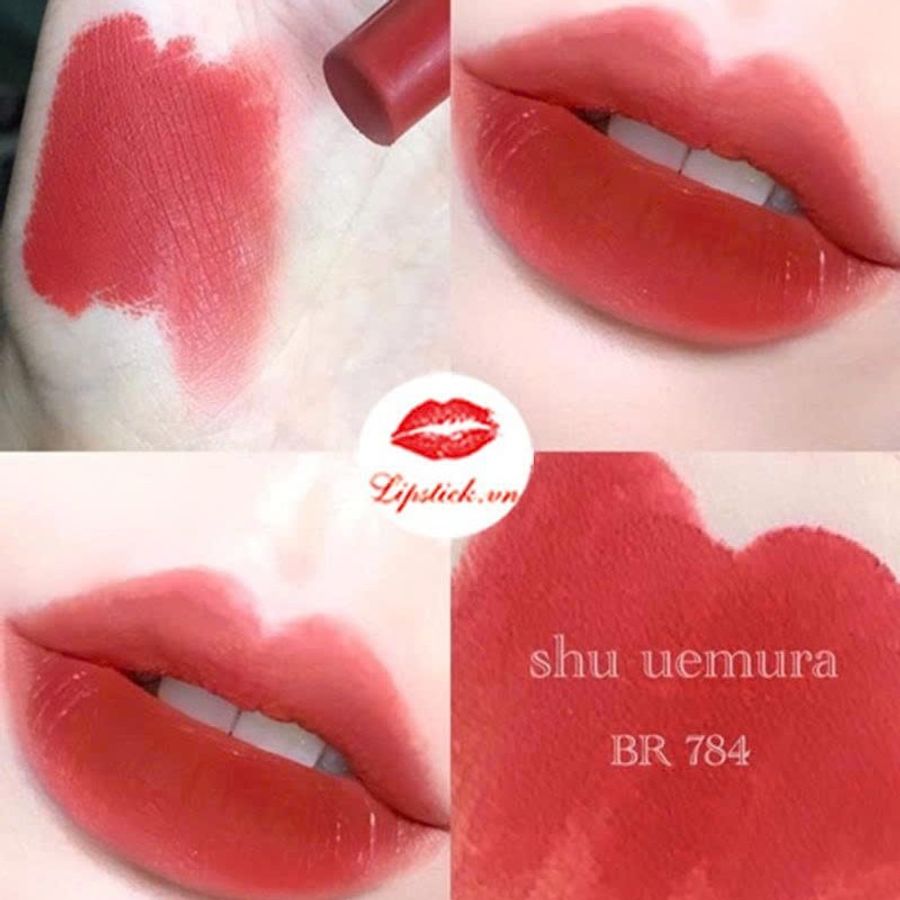 Son Shu Rouge Unlimited Kinu Matte lì mịn, #784 đỏ đất pha cam, tôn da - mini (NEW)