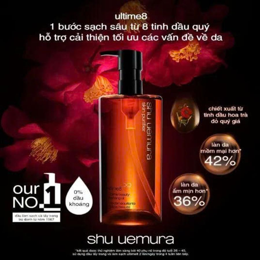 Dầu tẩy trang Shu Uemura Ultime8 sạch sâu, chống lão hóa cao cấp nhất - 50ml