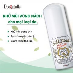 Lăn khử mùi Soft Stone Double Deodorant khô thoáng, khử mùi hiệu quả, 20g (Màu trắng)