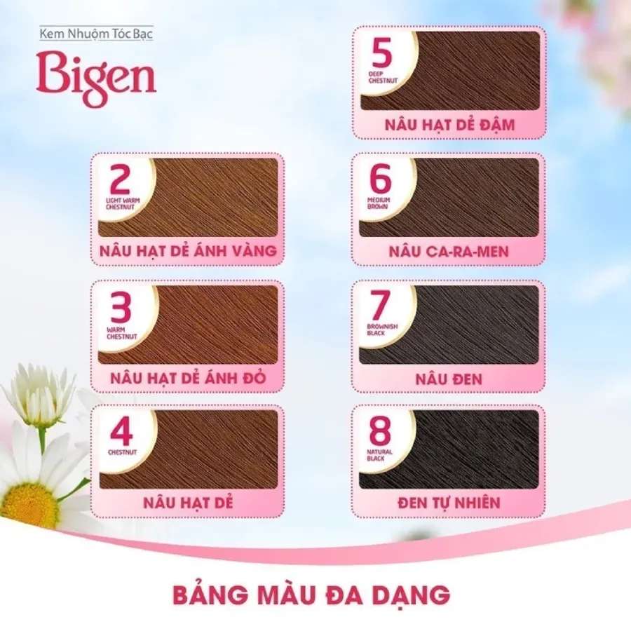 Thuốc nhuộm phủ bạc Bigen Speedy Conditioning cao cấp, nhanh và đẹp - #6 nâu caramen