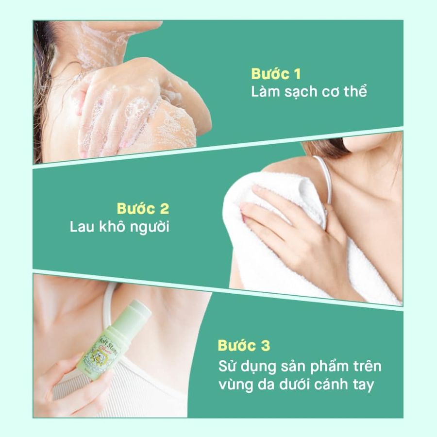 Lăn khử mùi Soft Stone Double Color Control khô thoáng, khử mùi, giảm thâm, 20g (Màu xanh)