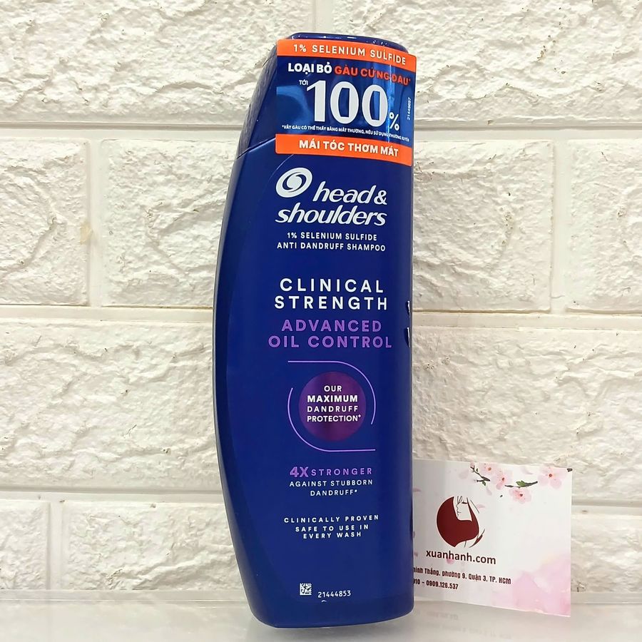 Gội xả Head & Shoulders Clinical Strength 4X Stronger kiểm soát dầu, trị gàu 400ml, #Tím- CT