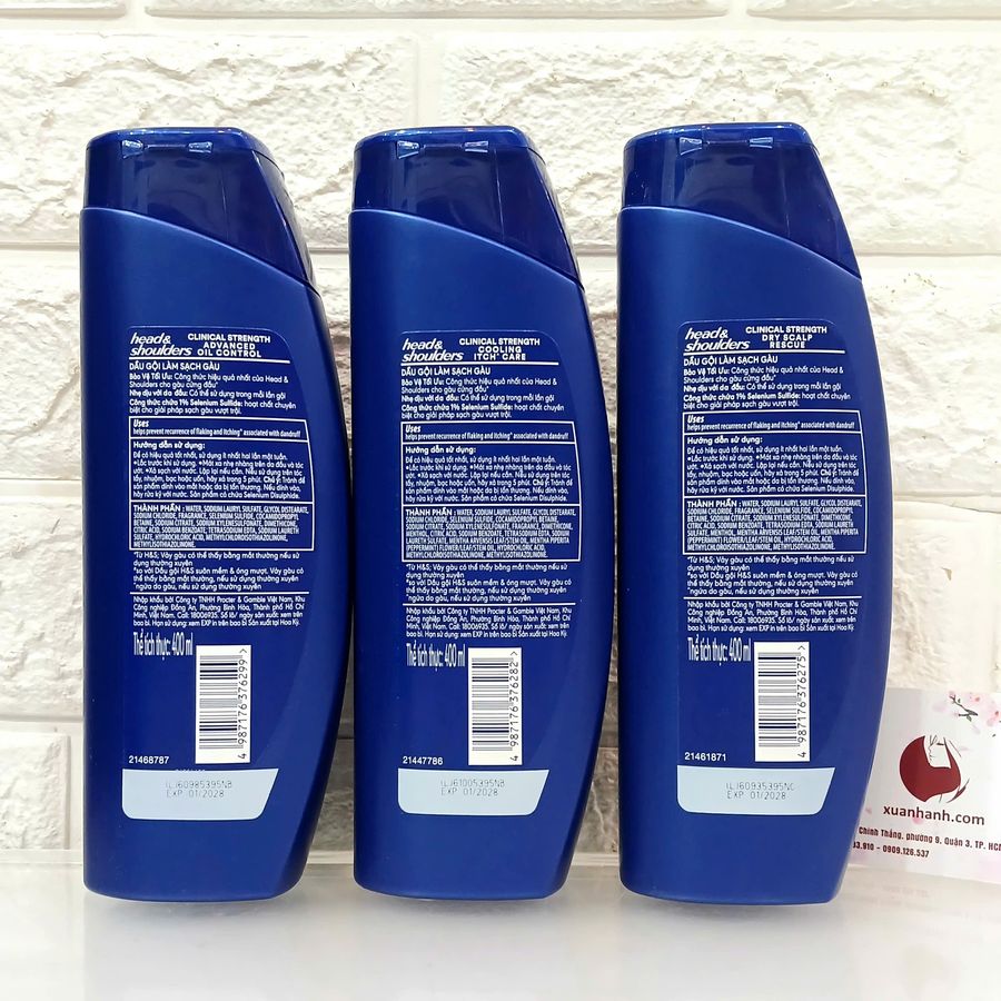 Gội xả Head & Shoulders Clinical Strength 4X Stronger chuyên đặc trị gàu  400ml, #Cam - CT