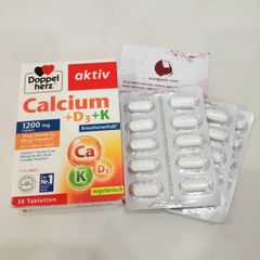 Canxi Doppel Herz Calcium 1200+D3+K hỗ trợ phát triển chiều cao, ngừa loãng xương, 30 viên (New)