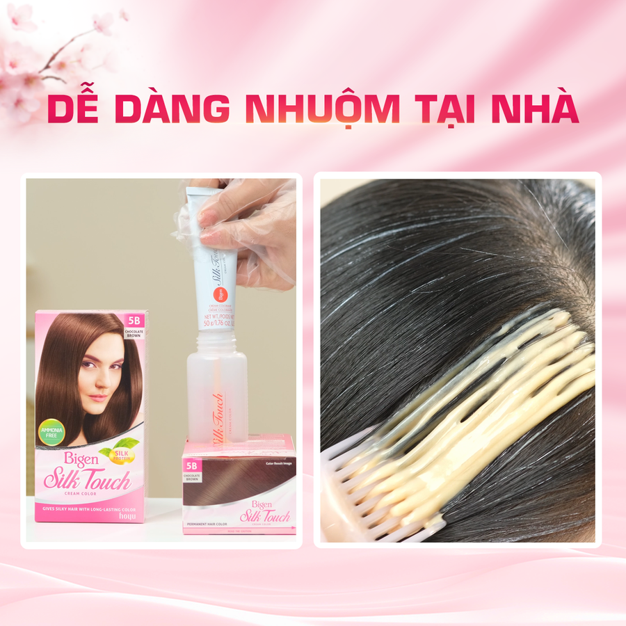 Thuốc nhuộm phủ bạc Bigen Silk Touch cao cấp, suôn mượt và đẹp - #6N nâu cà phê