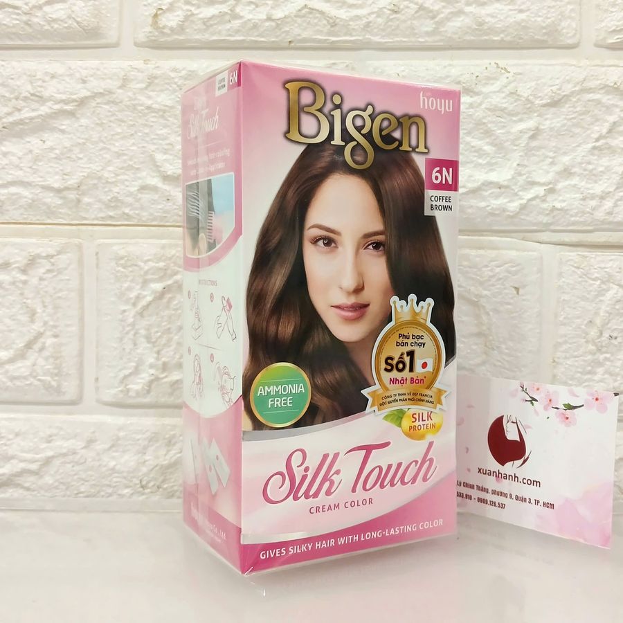 Thuốc nhuộm phủ bạc Bigen Silk Touch cao cấp, suôn mượt và đẹp - #6N nâu cà phê