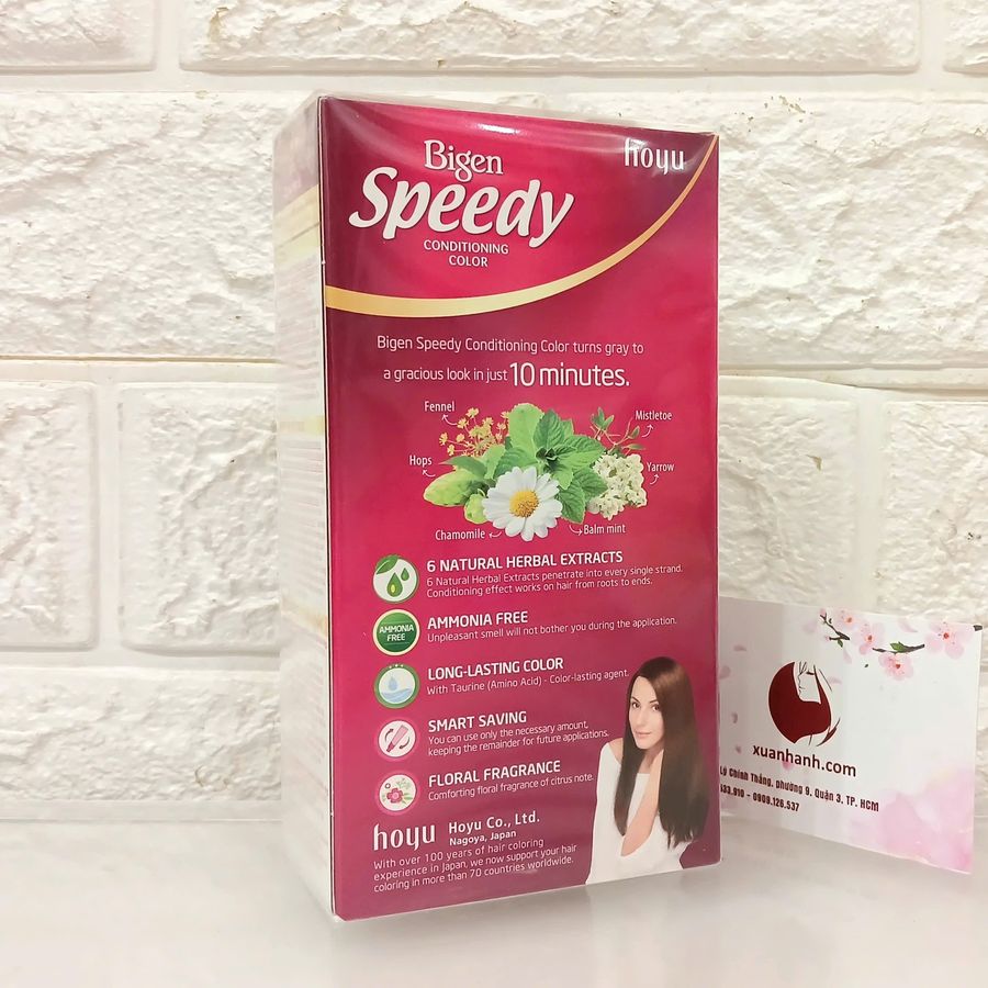 Thuốc nhuộm phủ bạc Bigen Speedy Conditioning cao cấp, nhanh, đẹp, #4 nâu hạt dẻ