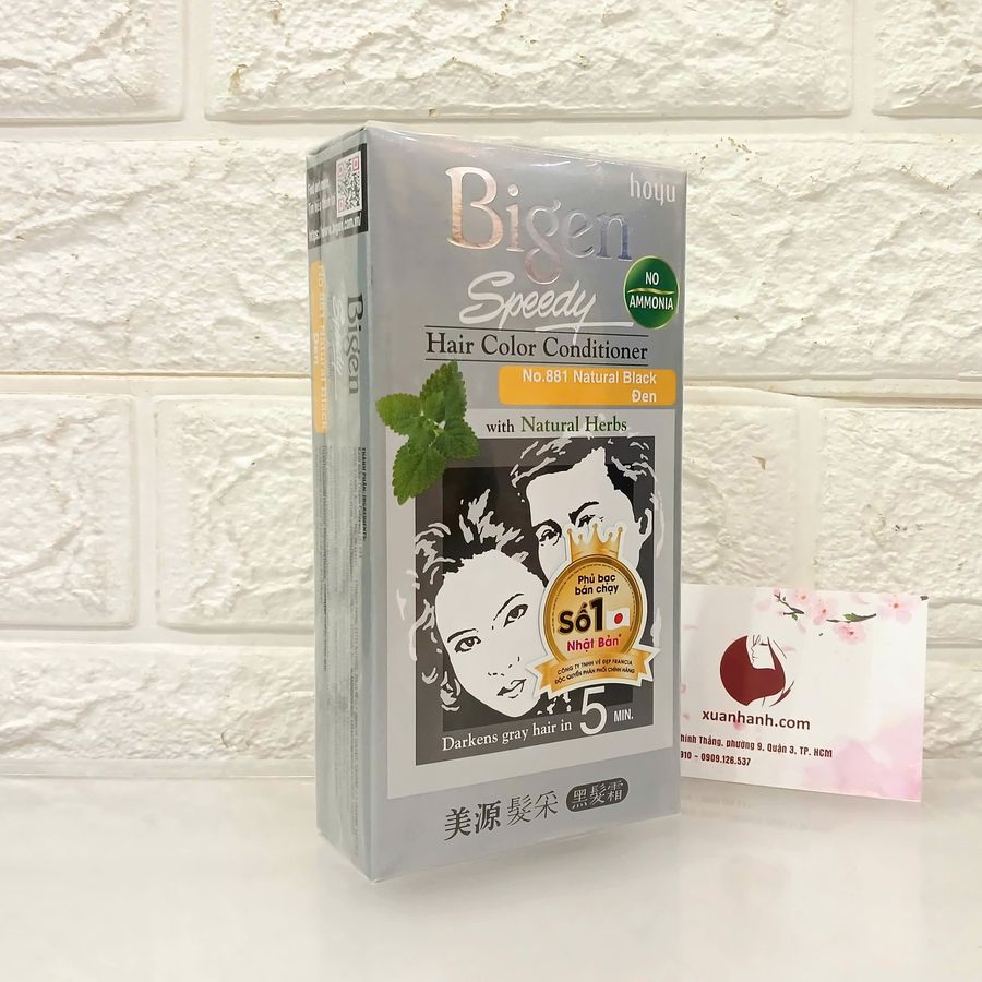 Thuốc nhuộm phủ bạc Bigen Speedy Conditioner cao cấp, nhanh và đẹp - Đen tự nhiên