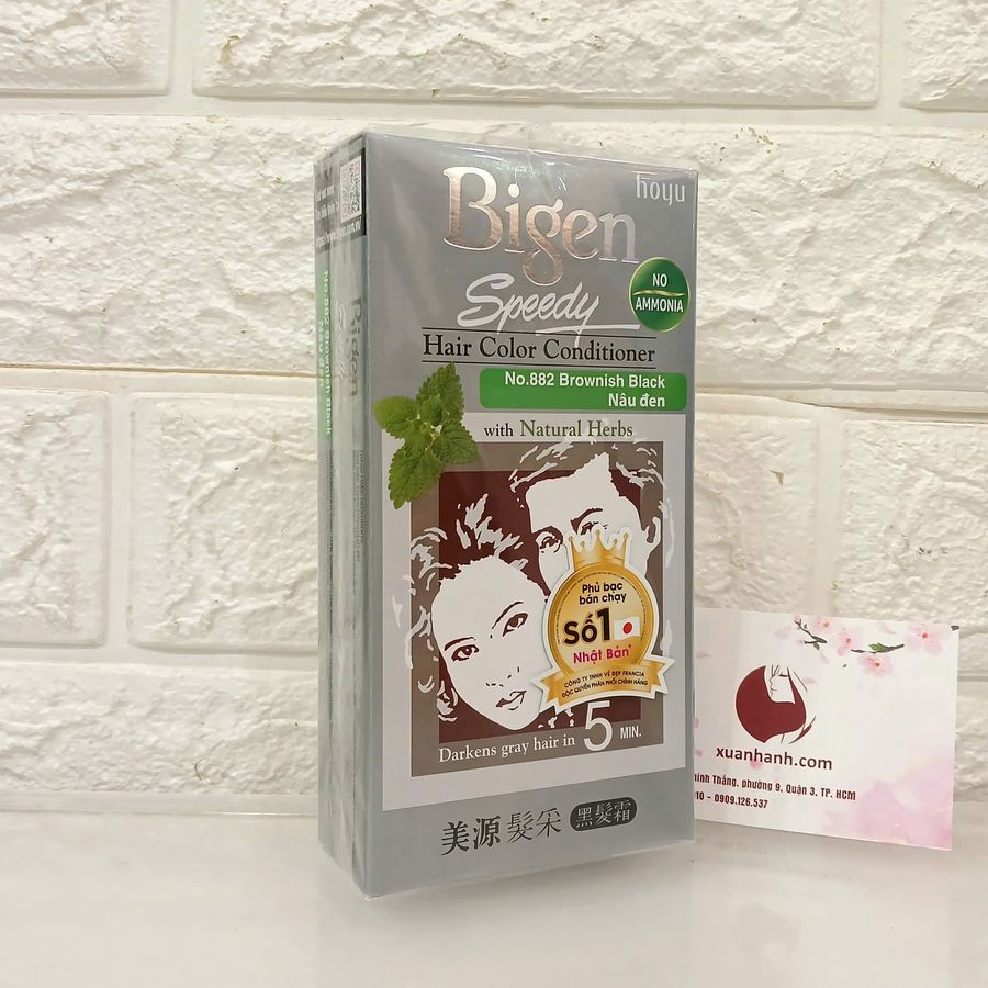 Thuốc nhuộm phủ bạc Bigen Speedy Conditioner cao cấp, nhanh và đẹp - Nâu đen