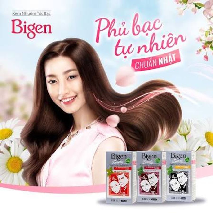 Thuốc nhuộm phủ bạc Bigen Speedy Conditioner cao cấp, nhanh và đẹp - Nâu đen