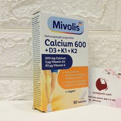 Canxi Mivolis Calcium 600+D3+K hỗ trợ xương chắc khỏe, bổ sung canxi cho cơ thể, 30 viên (New)