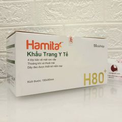 Khẩu trang y tế kháng khuẩn Hamita than hoạt tính, 4 lớp chuẩn y khoa, hộp 50 cái #xám