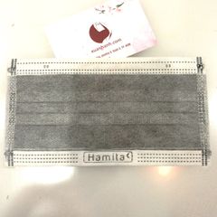 Khẩu trang y tế kháng khuẩn Hamita than hoạt tính, 4 lớp chuẩn y khoa, hộp 50 cái #xám
