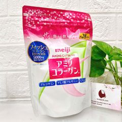 Bột Collagen Meji Amino chống lão hóa, căng mọng và sáng mịn da - TẶNG túi mỹ phẩm Lancome 