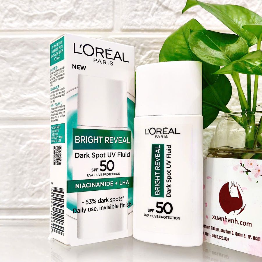 Kem chống nắng L'oreal Dark Spot Fluide UV SPF50+ ráo mịn, matte da, 50ml