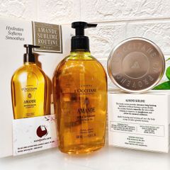 Set tắm dưỡng L'Occitane Amende cao cấp giúp da sạch mịn, ẩm mượt, thơm dịu ngọt (New)