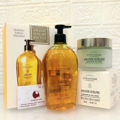 Set tắm dưỡng L'Occitane Amende cao cấp giúp da sạch mịn, ẩm mượt, thơm dịu ngọt (New)