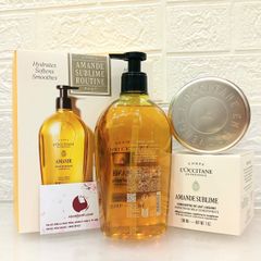 Set tắm dưỡng L'Occitane Amende cao cấp giúp da sạch mịn, ẩm mượt, thơm dịu ngọt (New)