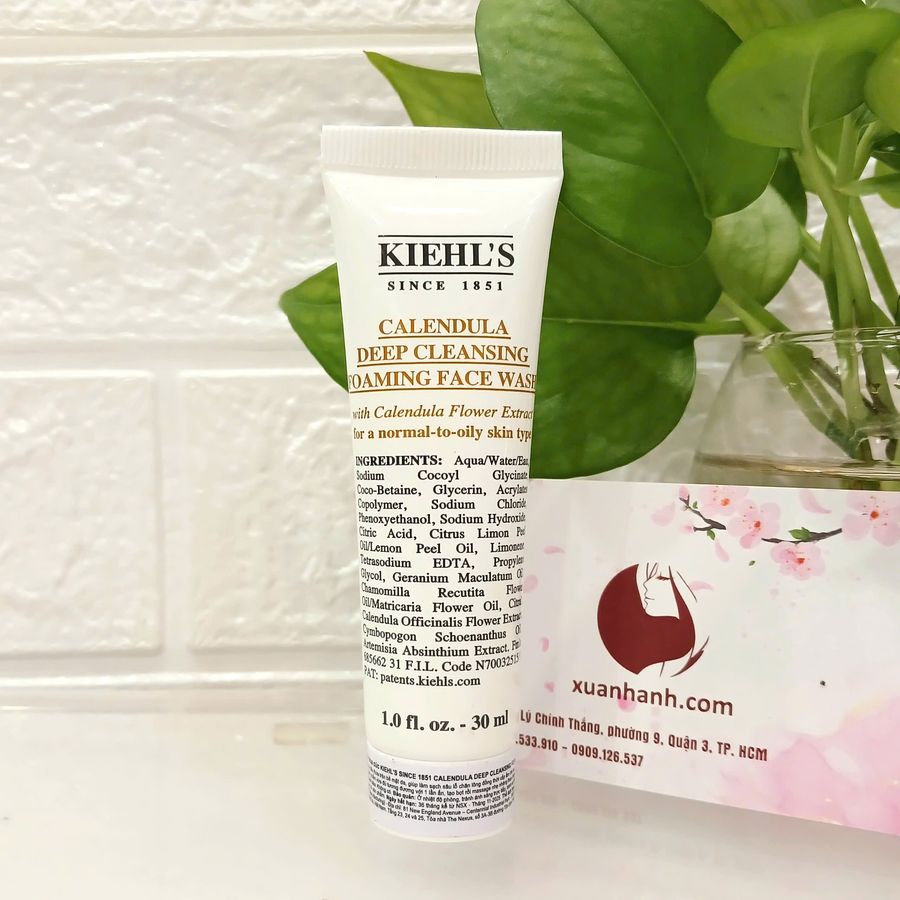 Sữa rửa mặt KIEHL'S Calendula Deep Cleansing hoa cúc sạch sâu, dịu nhẹ da, 30ml