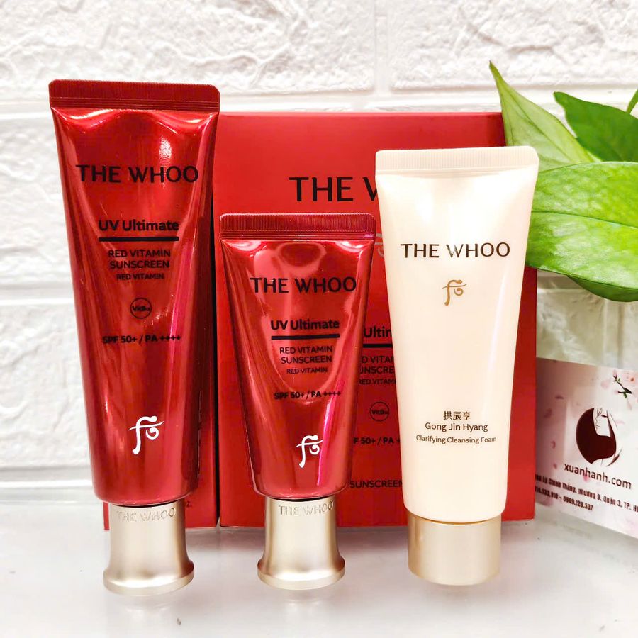Set chống nắng The Whoo UV Ultimate Red Vitamin bảo vệ và sáng hồng da rạng rỡ (Limited)