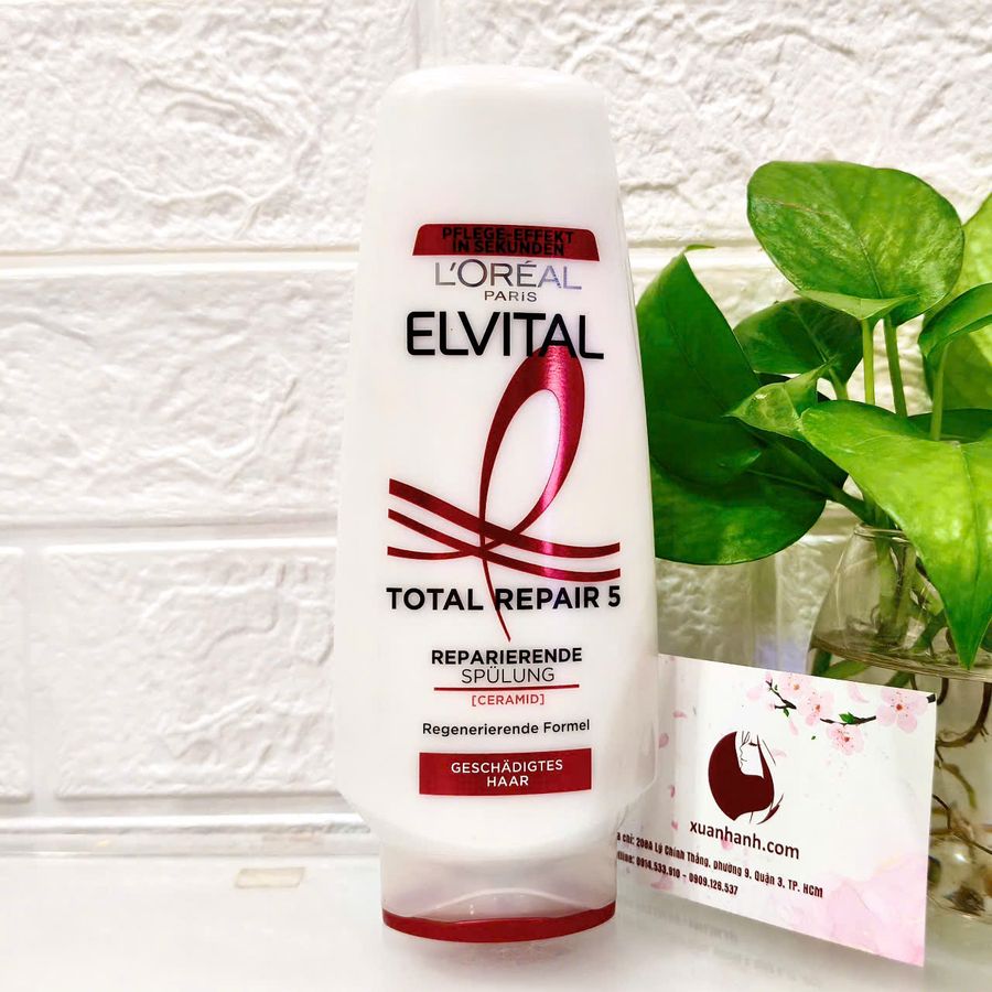 Dầu xả L'oreal Elvital Total Repair 5 phục hồi tóc hư tổn, hàng nội địa Đức, 250ml