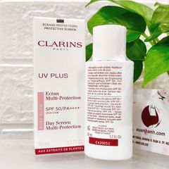 Kem chống nắng Clarins UV Plus SPF50/PA++++, nâng tone sáng hồng tự nhiên, #Rosy - 50ml