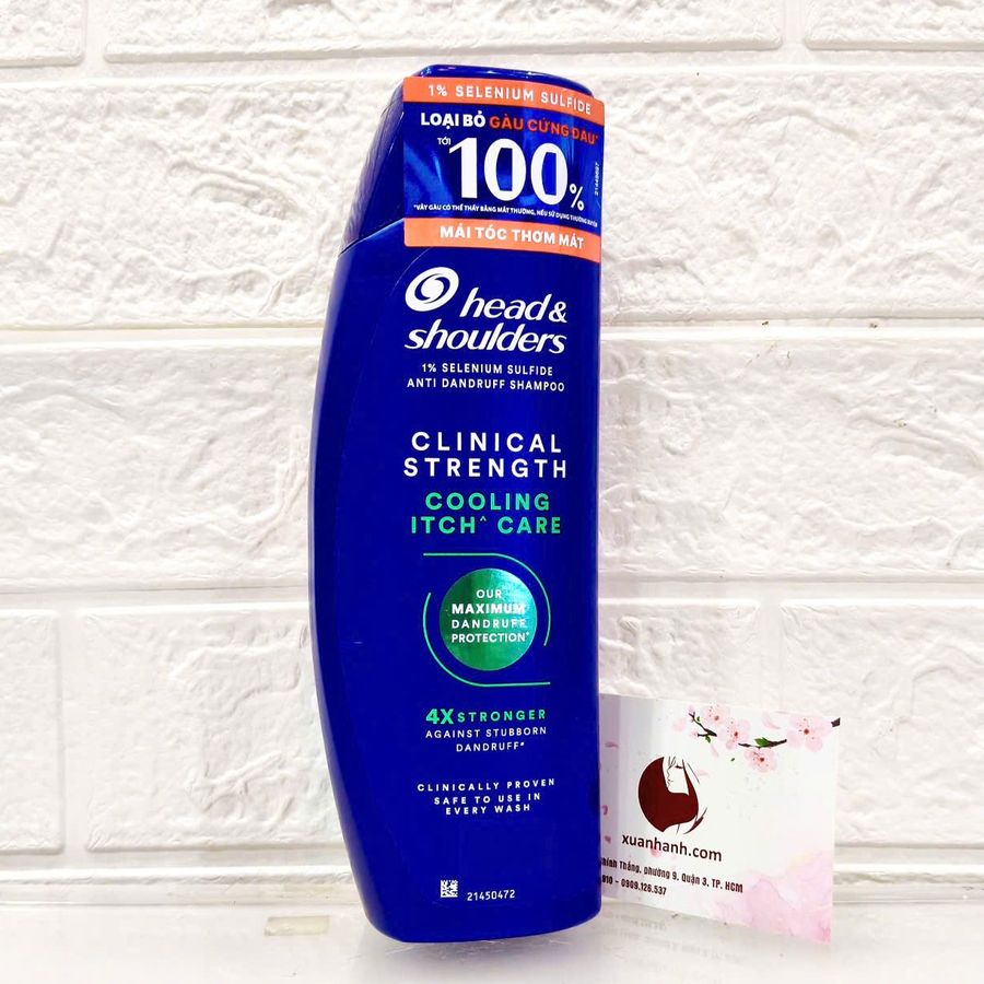 Gội xả thuốc Head&Shoulders Clinical Strength 4X Stronger đặc trị gàu, nhãn xanh.