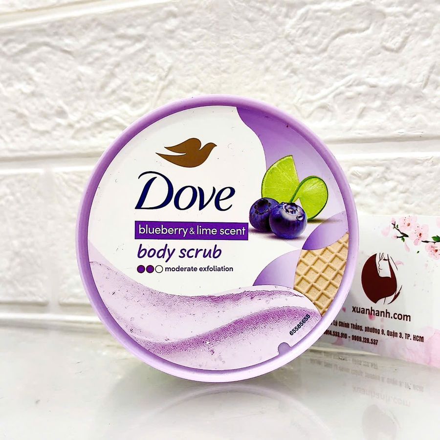 Tẩy tế bào chết Dove Blueberry dạng hạt mịn, sạch da cùng hương tươi mới nhẹ nhàng, 280g