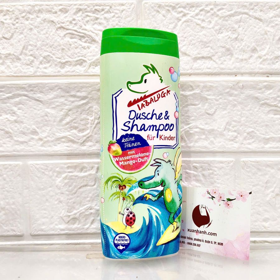 Tắm gội Labaluga Dusche & Shampoo không cay mắt, thơm dịu nhẹ - Dưa hấu& xoài 300ml