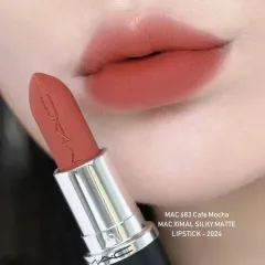 Son MAC Ximal Silky Matte Lipstick #683 Cafe Mocha cam đào nude nhẹ nhàng, trong trẻo.