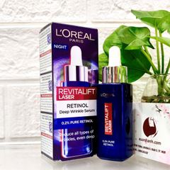 Tinh chất L'oreal PURE RETINOL NIGHT tái tạo, trẻ hoá, xóa nhăn, giảm nám, 30ml