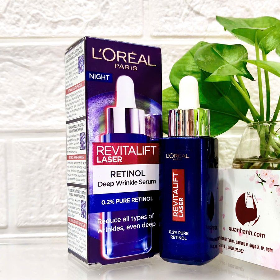 Tinh chất L'oreal PURE RETINOL NIGHT tái tạo, trẻ hoá, xóa nhăn, giảm nám, 30ml