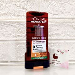 Tắm gội nam L’oreal Men Expert 5in1 Barber Club nồng ấm, hiện đại (màu nâu) - 300ml