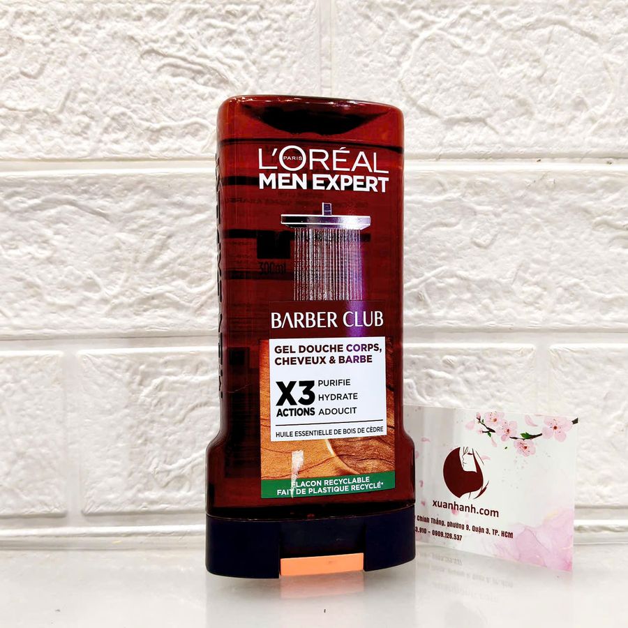 Tắm gội nam L’oreal Men Expert 5in1 Barber Club nồng ấm, hiện đại (màu nâu) - 300ml