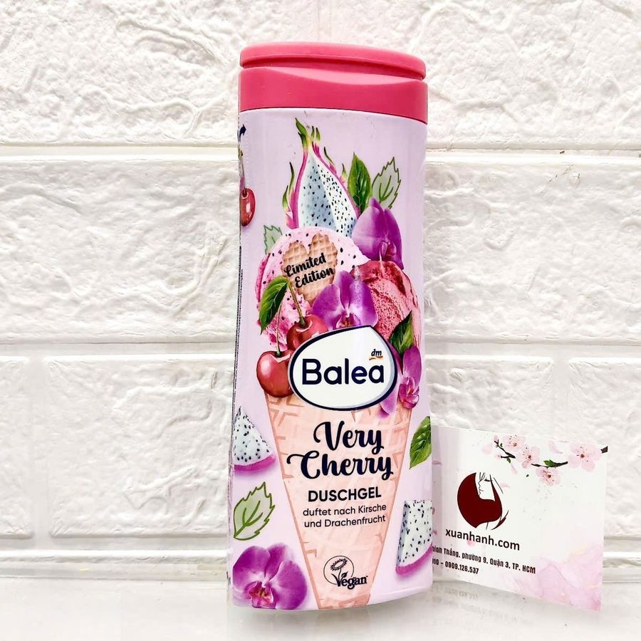 Sữa tắm Balea sạch mịn da với hương quả mọng tươi mới, thanh ngọt, #Very Cherry - 300ml (HOT)