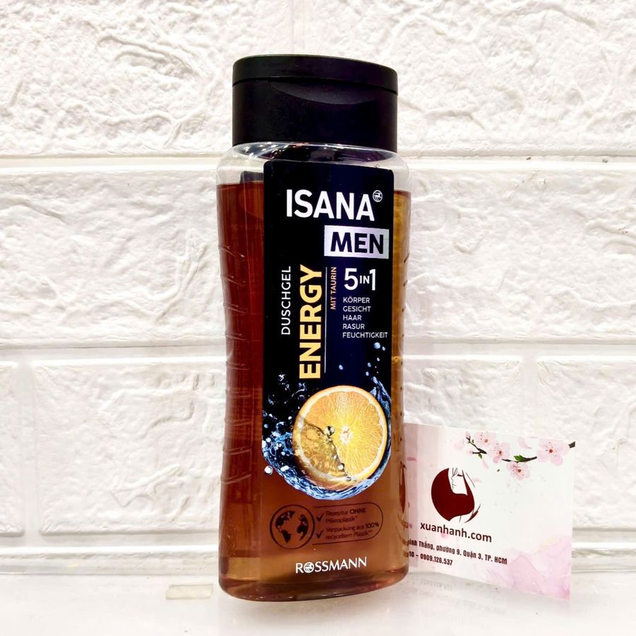 Tắm gội nam Isana Men 5in1 #Energy thanh mát, thư giãn - Hàng nội địa Đức, 300ml.