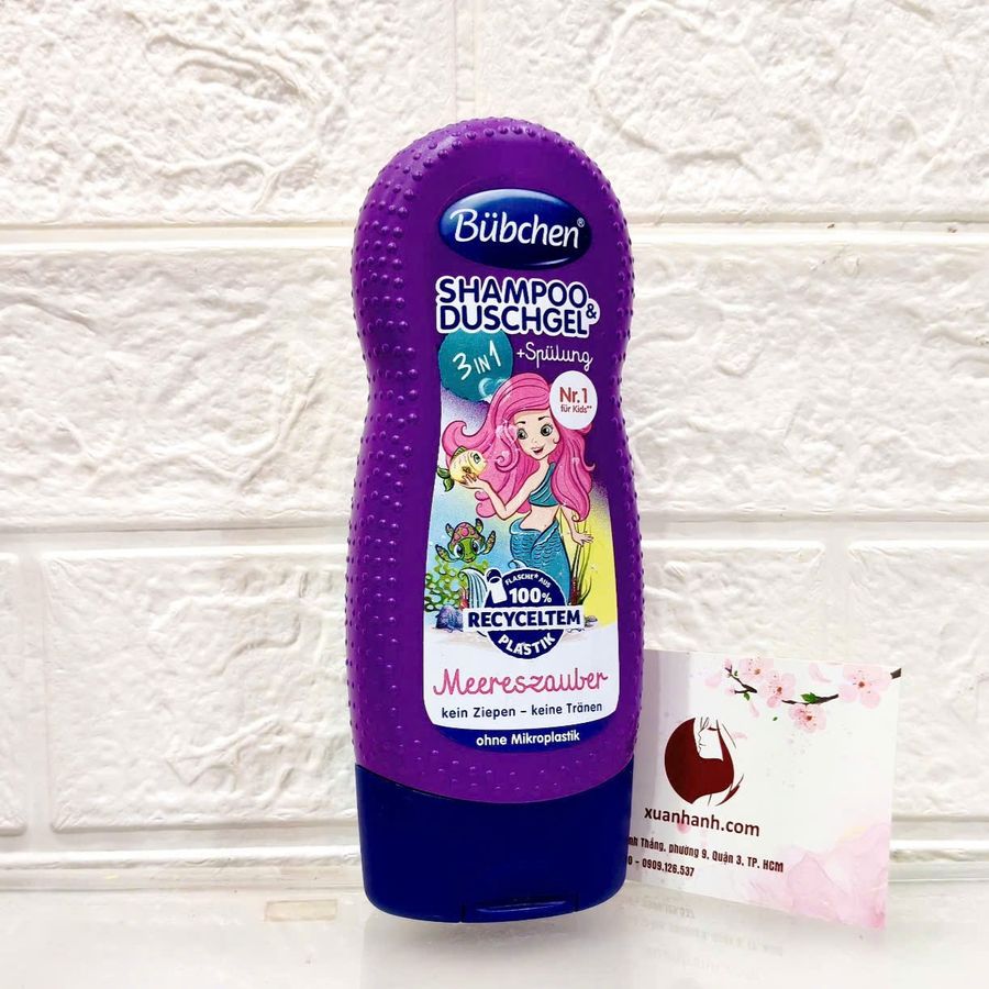 Tắm gội Bubchen Shampoo & Duschgel không cay mắt, sạch dịu nhẹ cho bé - 230ml (Tím)